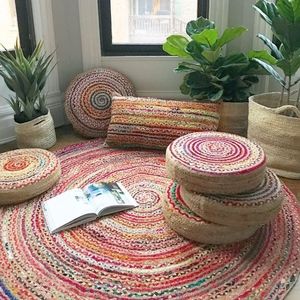 MIRABEL ROUND FLOOR PILLOW - Recycled Materials